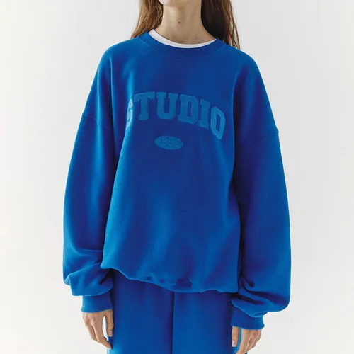 1993studio  |Unisex Street Style Long Sleeves Logo Sweatshirts