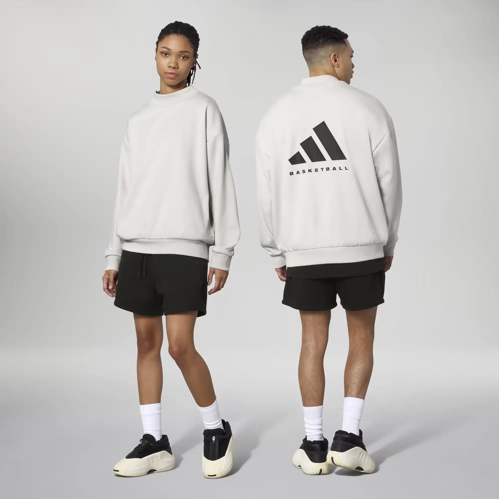 ADIDAS BASKETBALL 001 CREW NECK SWEAT 'TALC'