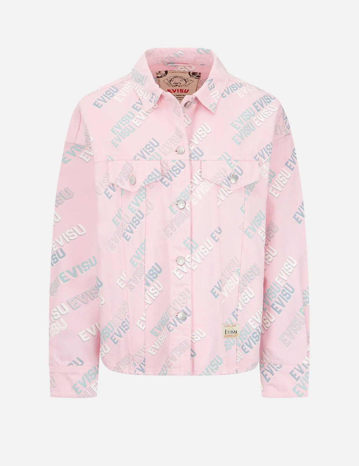 Allover Logo Print Denim Jacket