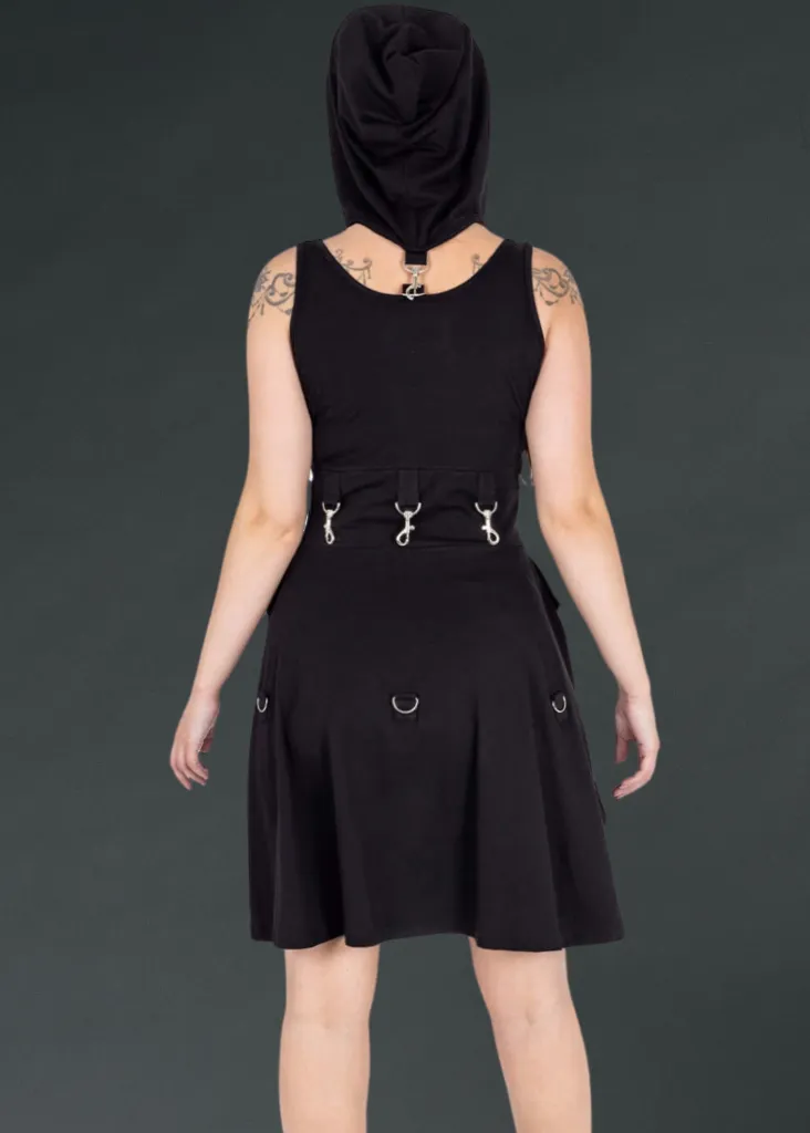 AZALEA GOTH MINI DRESS WITH AND BLACK HOOD