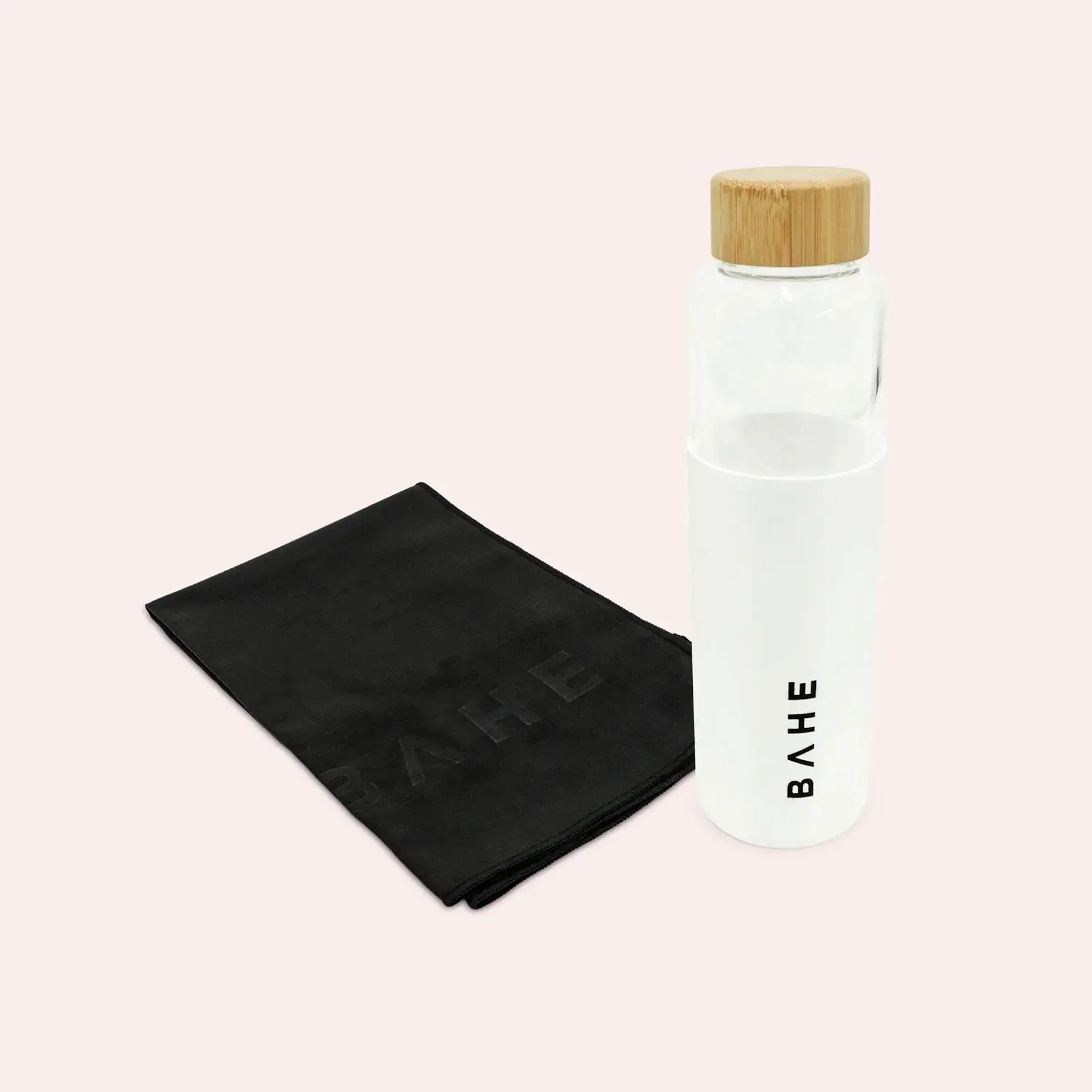 BAHE The Sweat Companion (Towel,Water Bottle) - Black/White