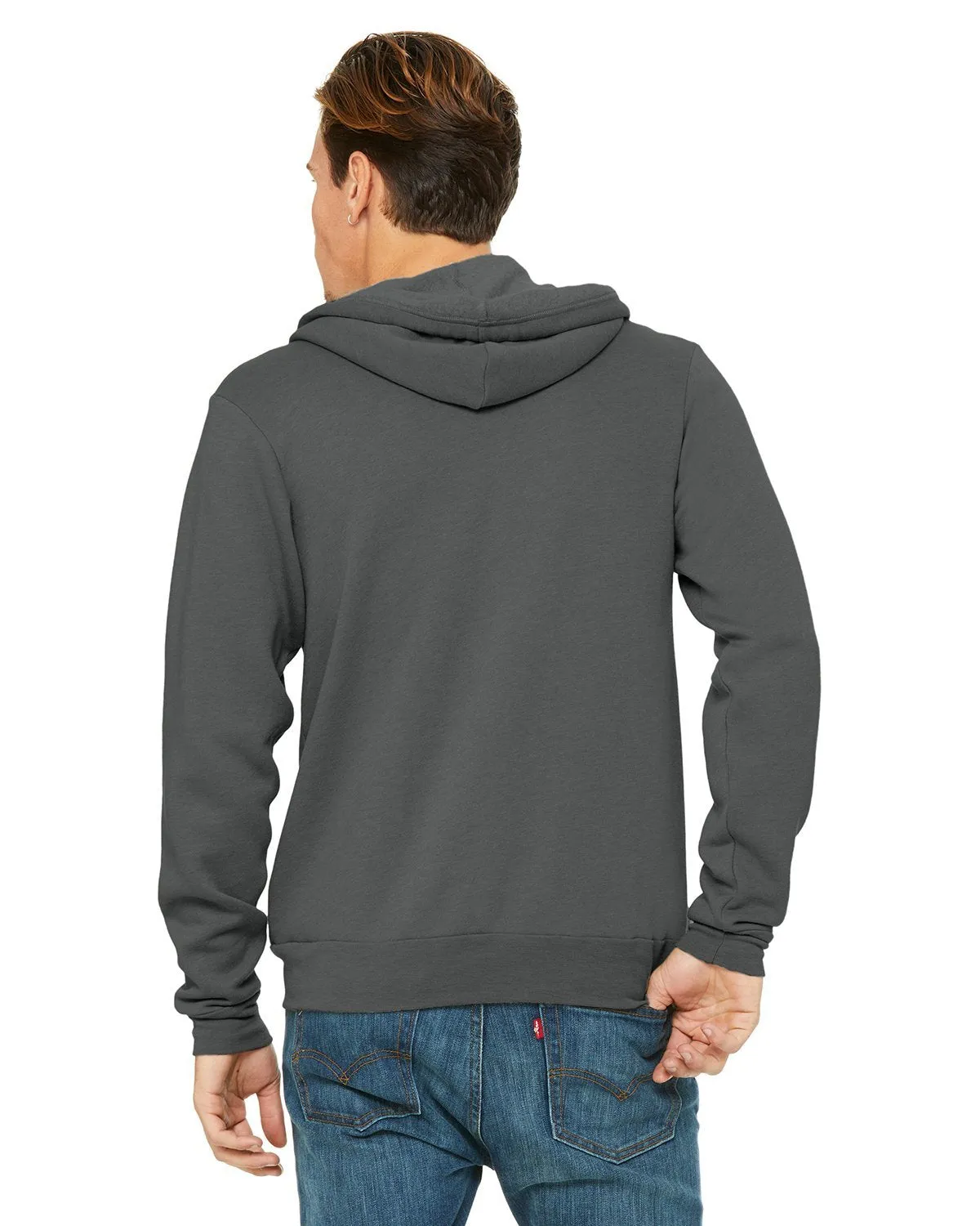 Bella + Canvas Unisex Poly-Cotton Fleece Full-Zip Hoodie 3739 Asphalt