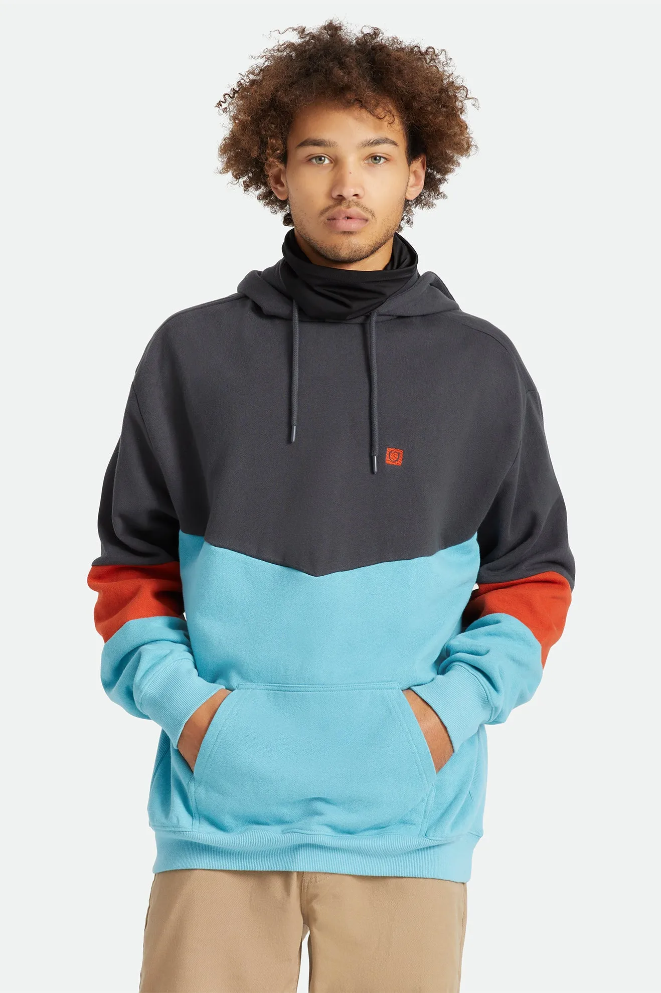 Beta Square Utility Hood - Washed Black/Phoenix Orange/Teal