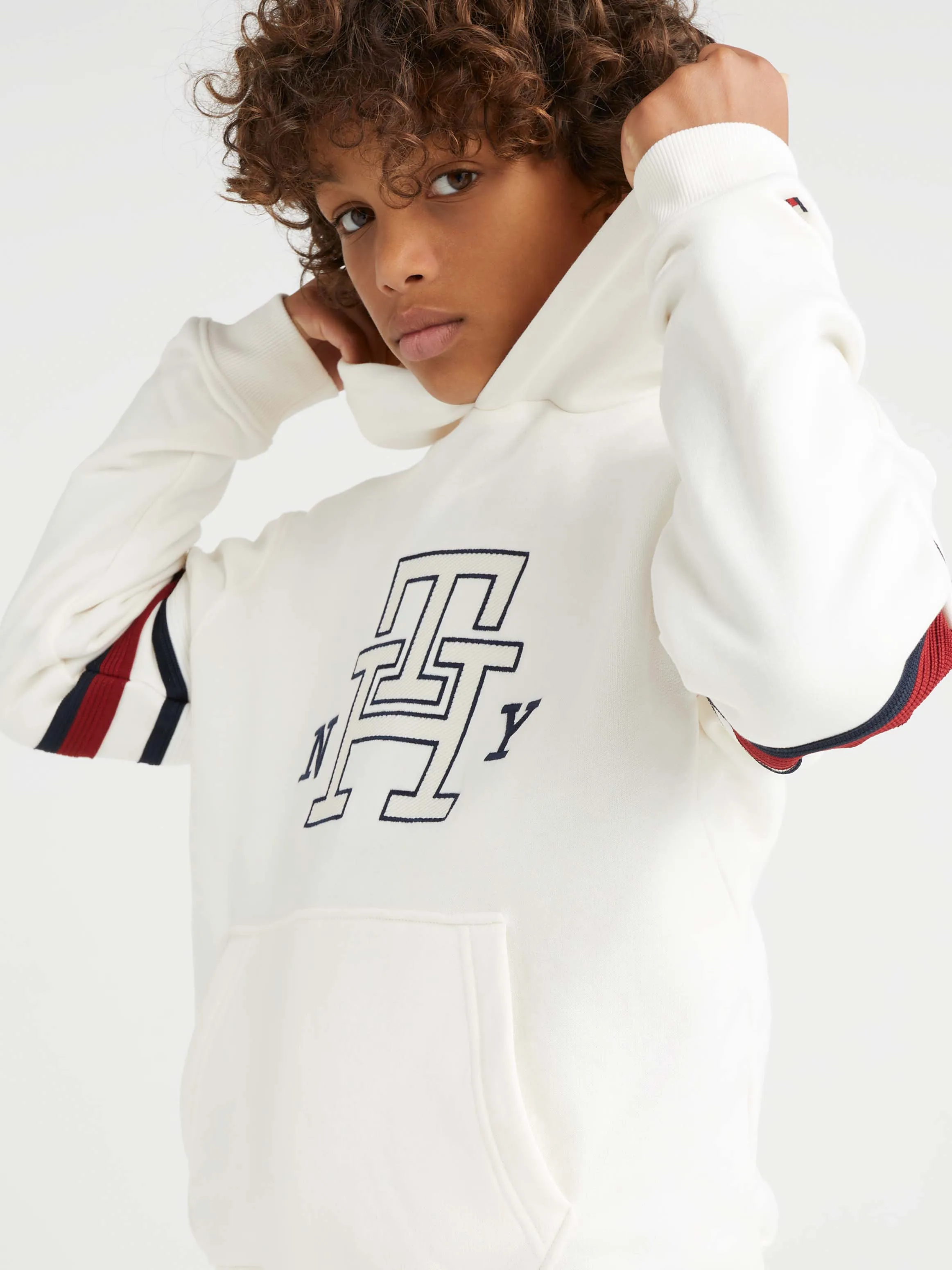 Boys 3-7 Global Stripe TH Monogram Hoodie | Sweatshirts & Hoodies | Tommy Kids