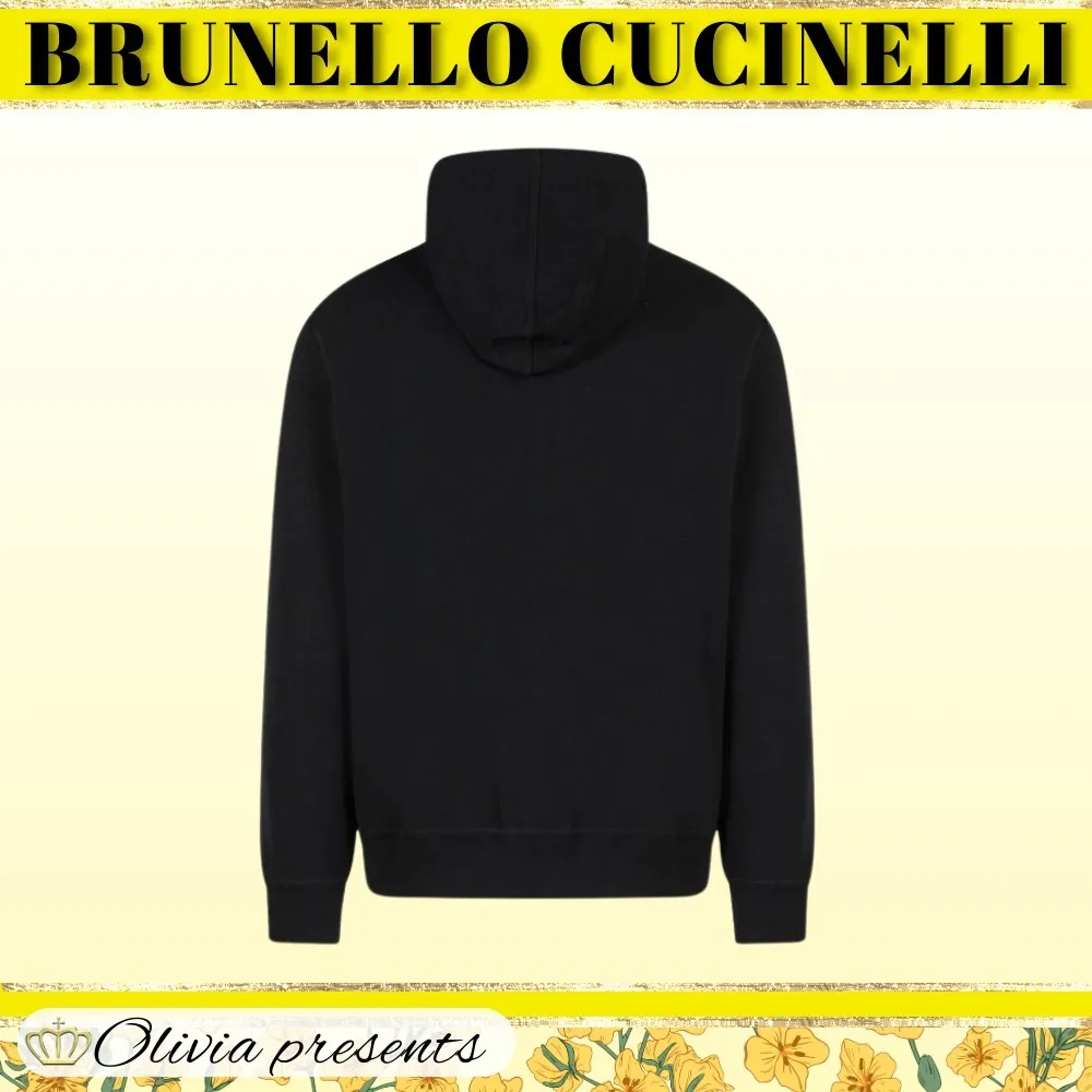 BRUNELLO CUCINELLI  |Street Style Long Sleeves Plain Cotton Sweatshirts