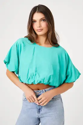 Bubble-Hem Crop Top