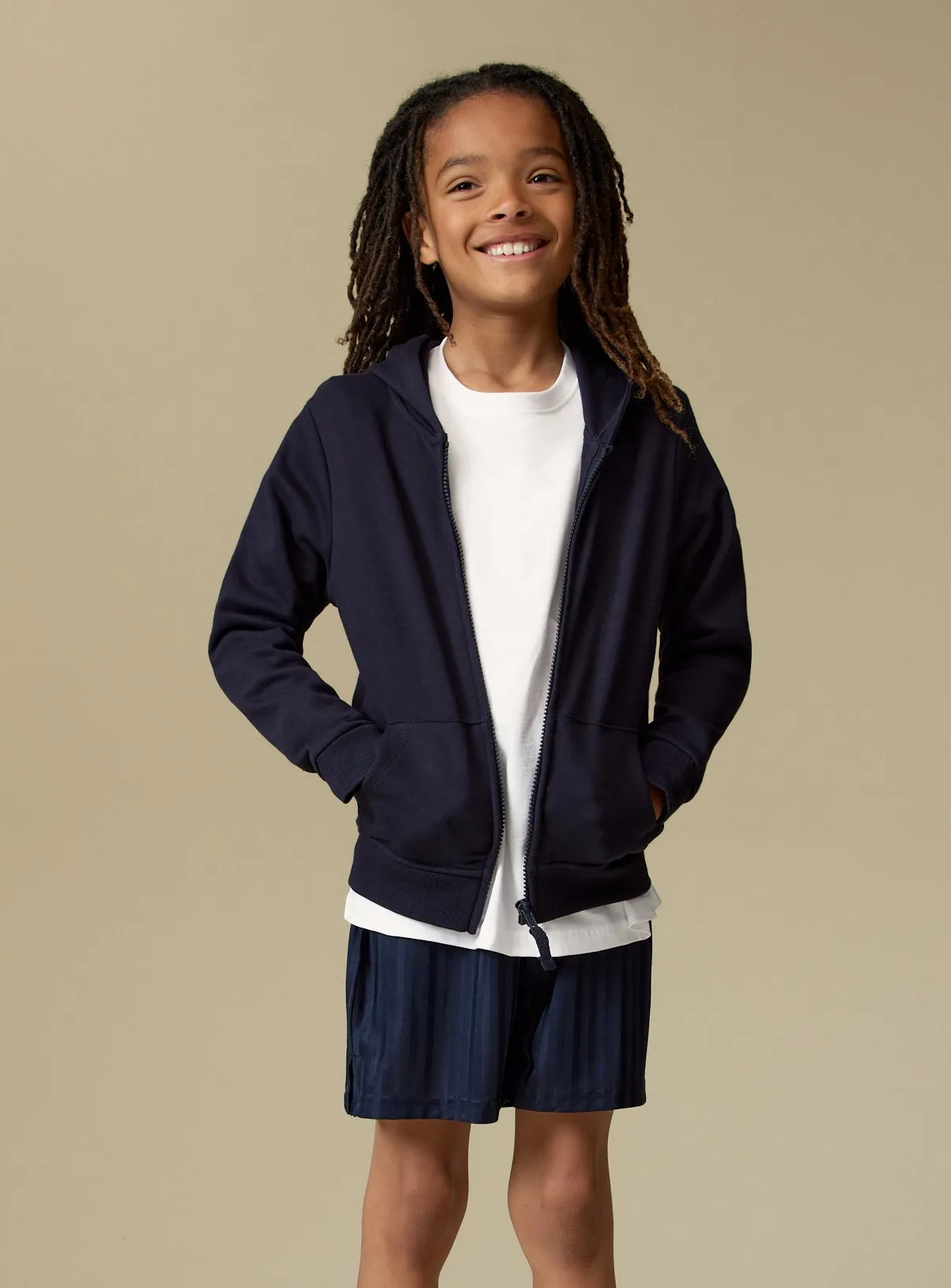 Buy Navy Zip-Through Hoodie 7 years | Jumpers and hoodies | Tu