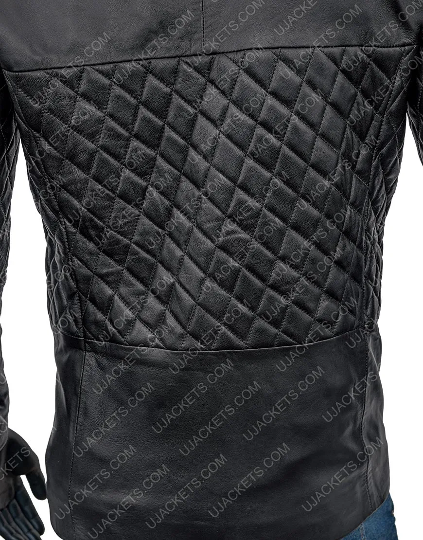 Cafe Racer Black Leather Jacket | Lambskin Leather Biker's Jacket