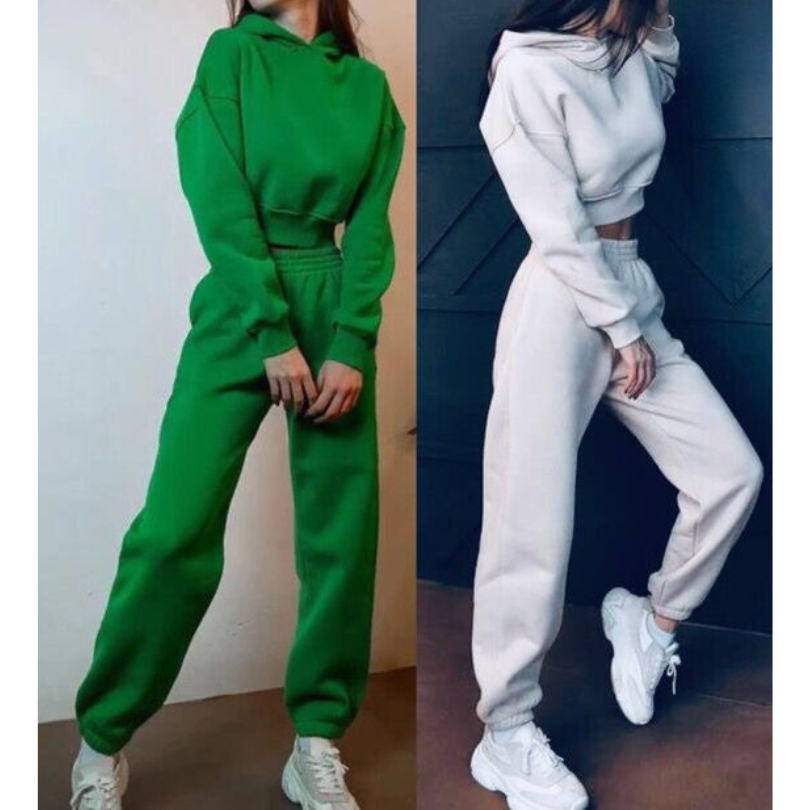 Casual Solid Color Tracksuits