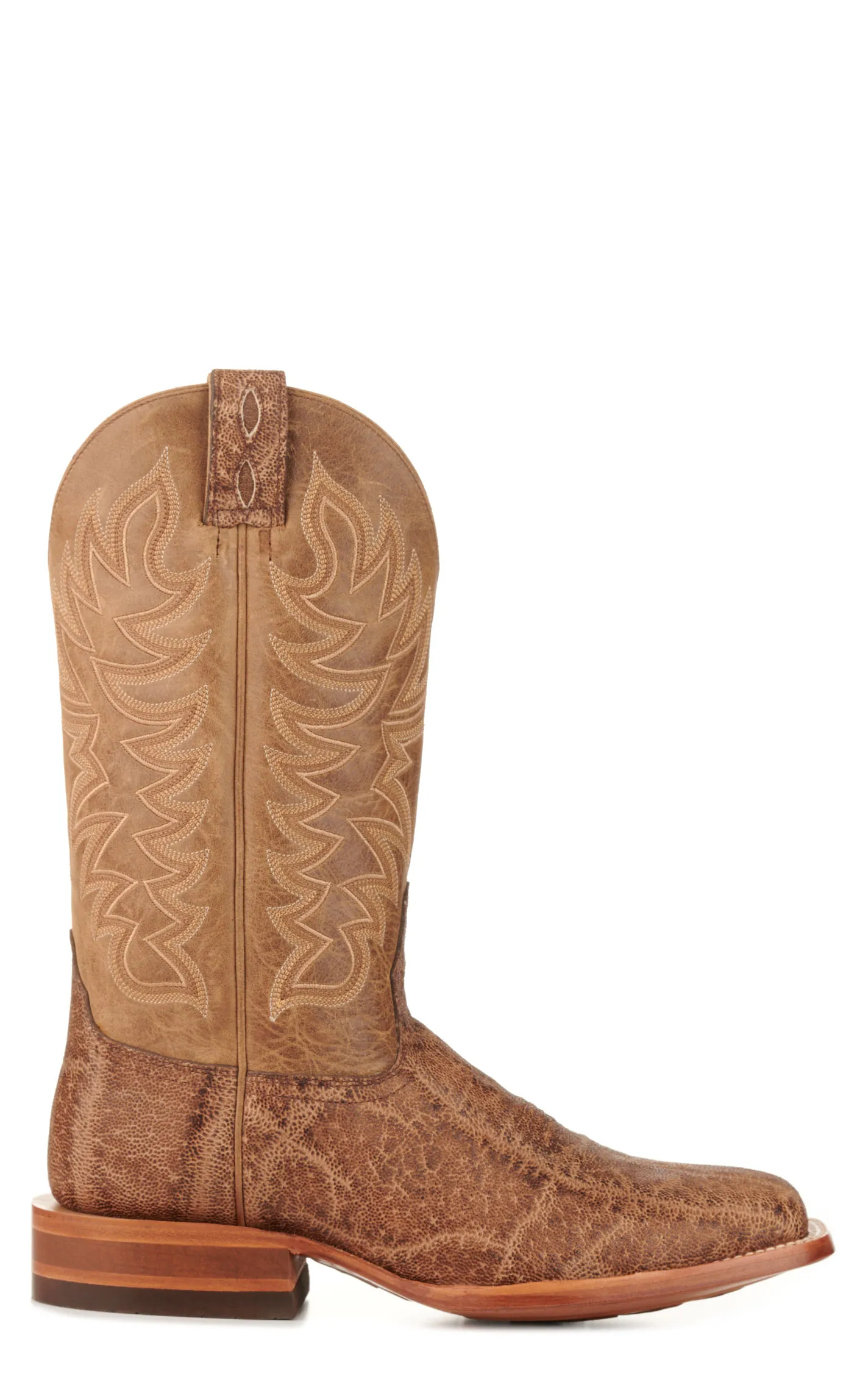 Cavender's Men's Endurance Honey and Tobacco Elephant Wide Square Toe Exotic Cowboy Boots