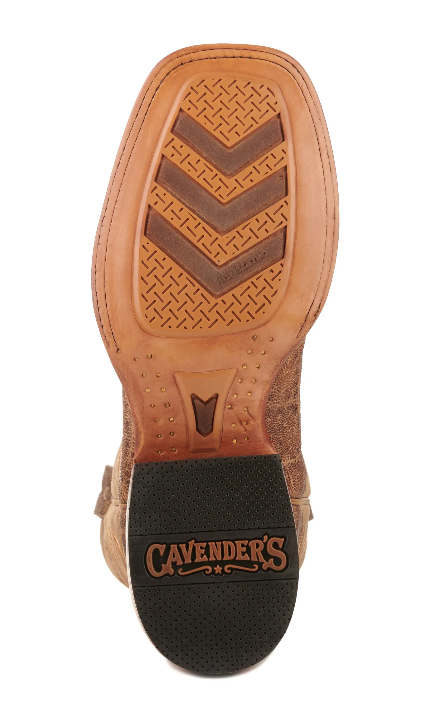 Cavender's Men's Endurance Honey and Tobacco Elephant Wide Square Toe Exotic Cowboy Boots