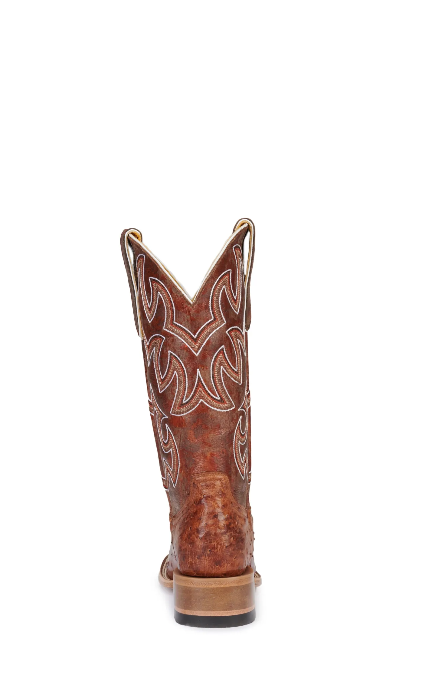 Cavender's Women's Honey and Cognac Full Quill Ostrich Wide Square Toe Exotic Cowboy Boots