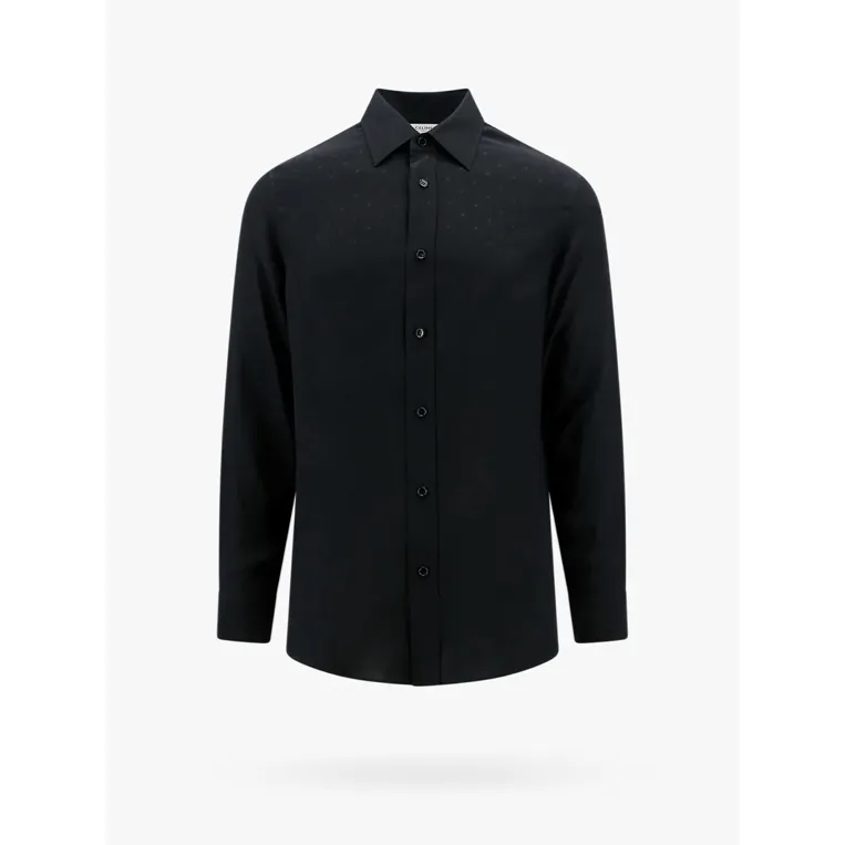 CELINE  |Silk Long Sleeves Plain Oversized Logo Luxury Shirts