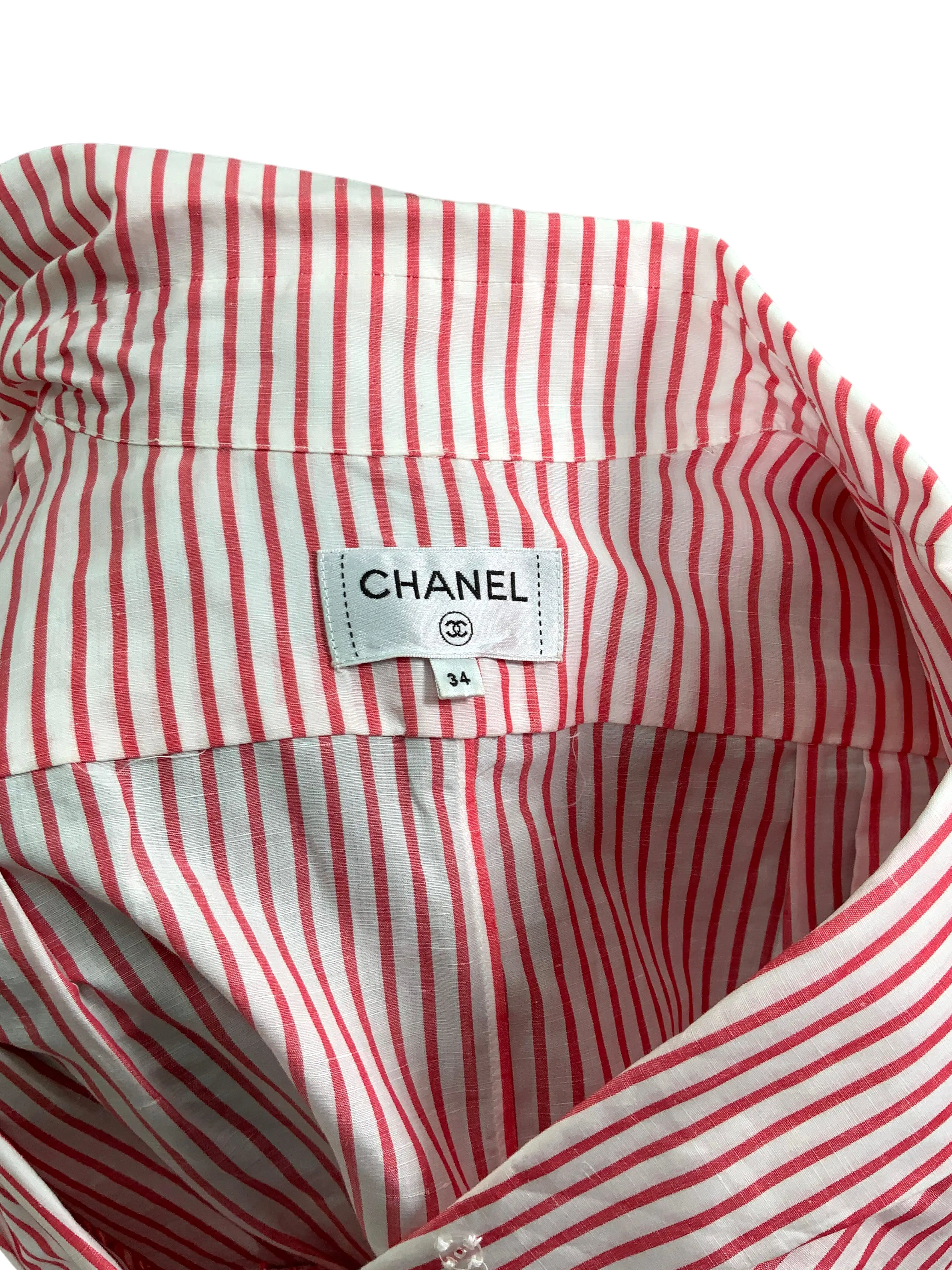 CHANEL Striped Sleeveless Crop Top Size XS