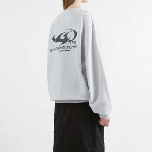 Code graphy  |Unisex Street Style Long Sleeves Logo Sweatshirts