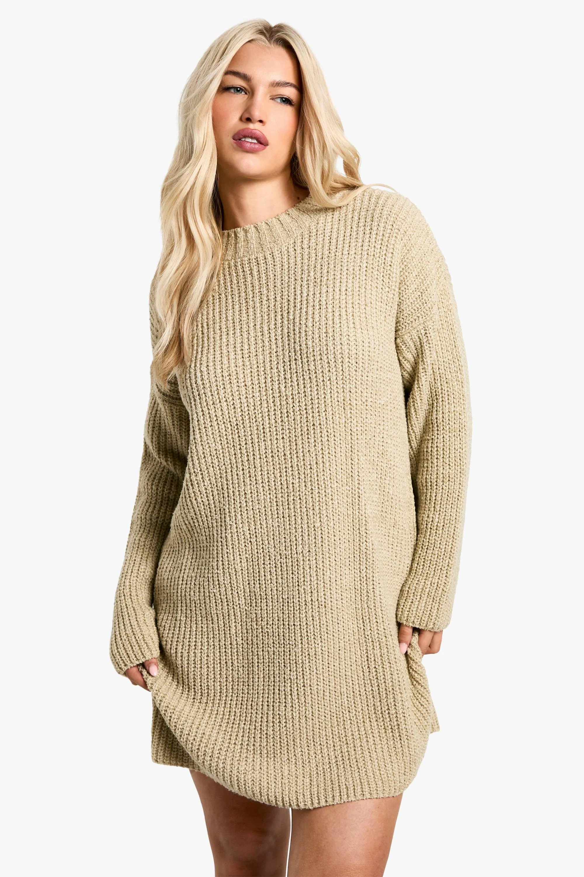 Crew Neck Sweater Dress