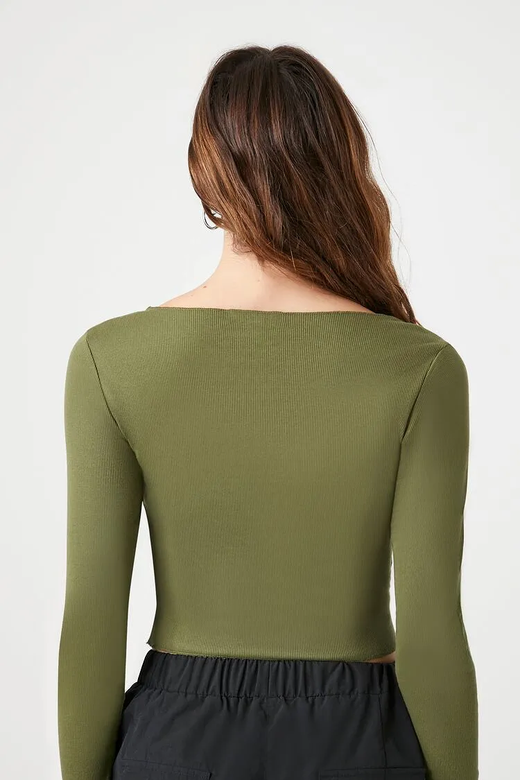 Cropped Long-Sleeve Top