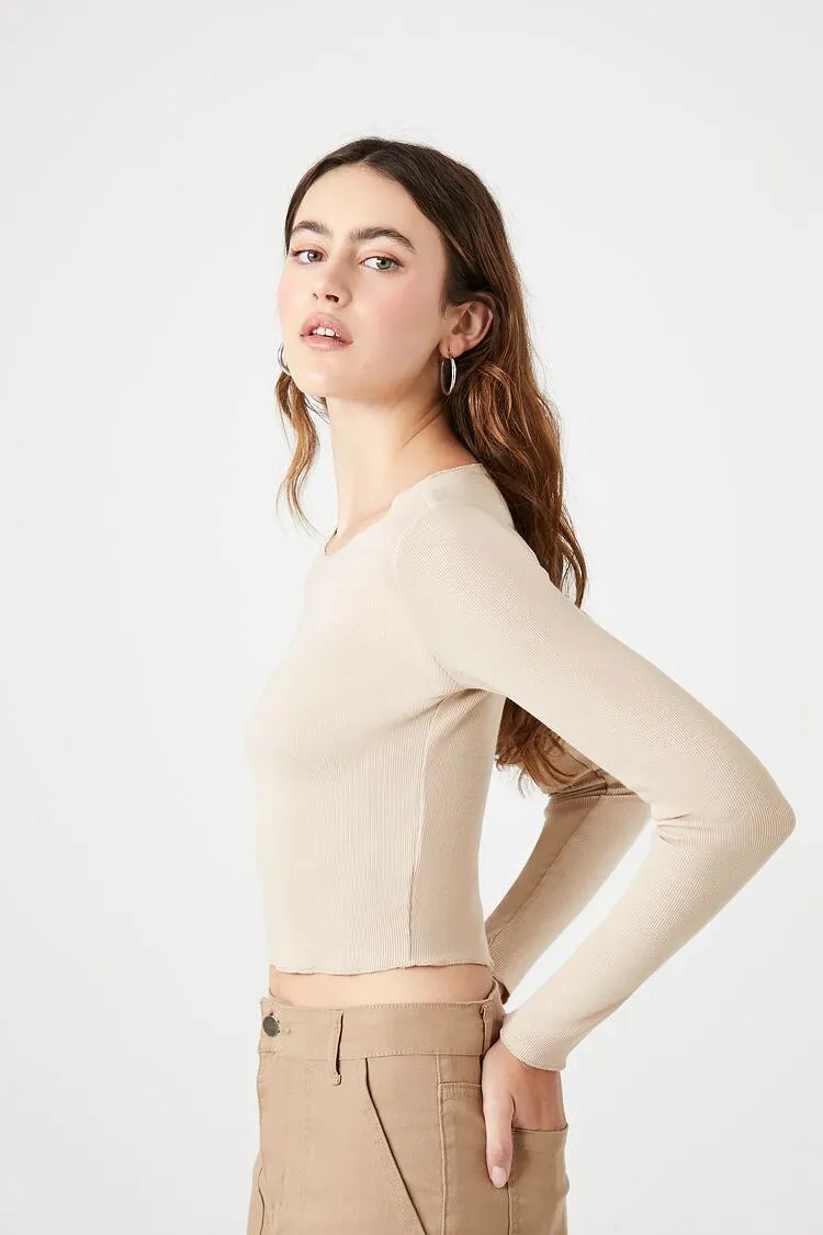 Cropped Long-Sleeve Top