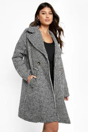 Dogtooth Wool Look Coat