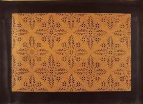 Edward Durant House Floorcloth with Black Border in Antique - Size 2 x 3