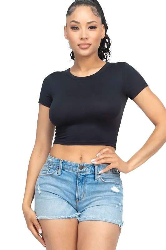 Ether Green Ash Crop Top