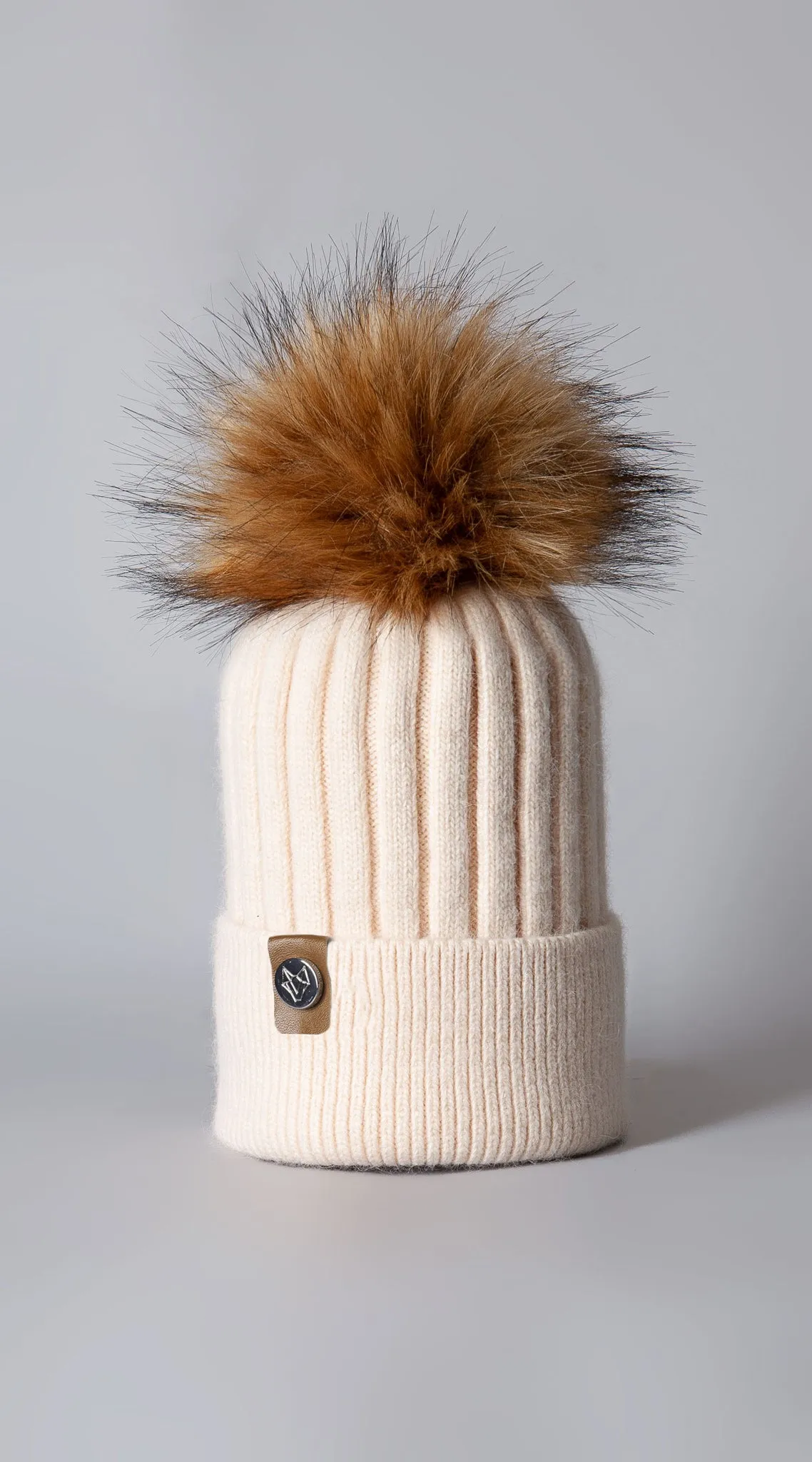 Faux Harley Pom Pom Hat - Ivory