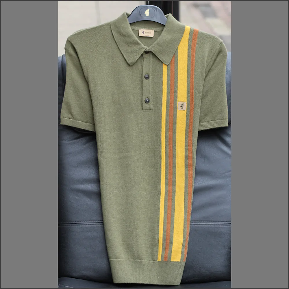 Gabicci Vintage Soda Spruce Pattern Polo Top^