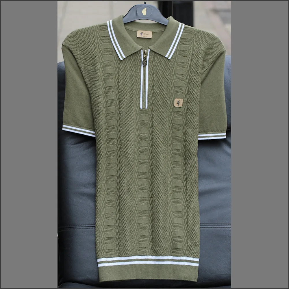 Gabicci Vintage V52GM08 Spruce Pattern Polo Top^