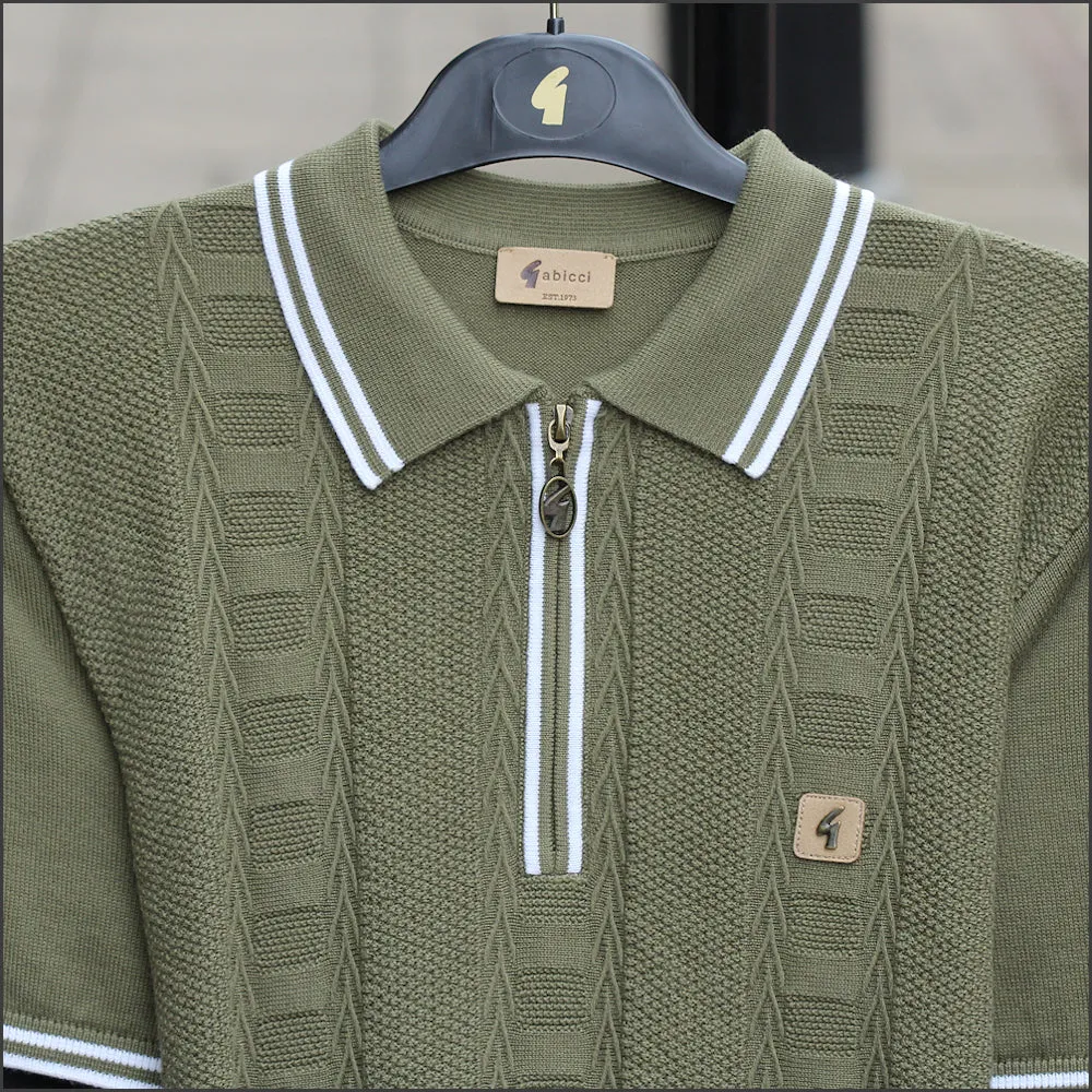 Gabicci Vintage V52GM08 Spruce Pattern Polo Top^