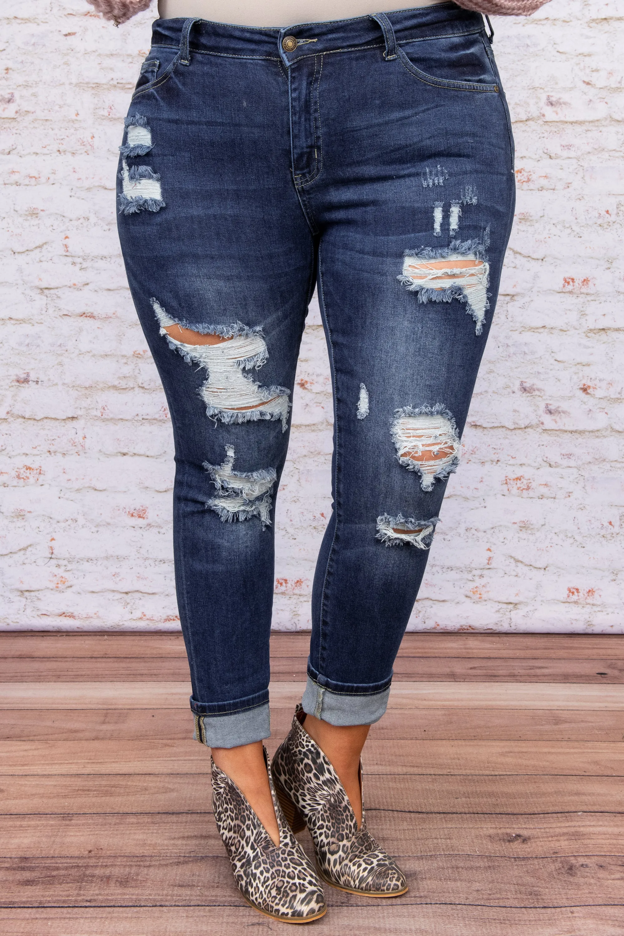 Go Explore Boyfriend Jeans, Dark Wash