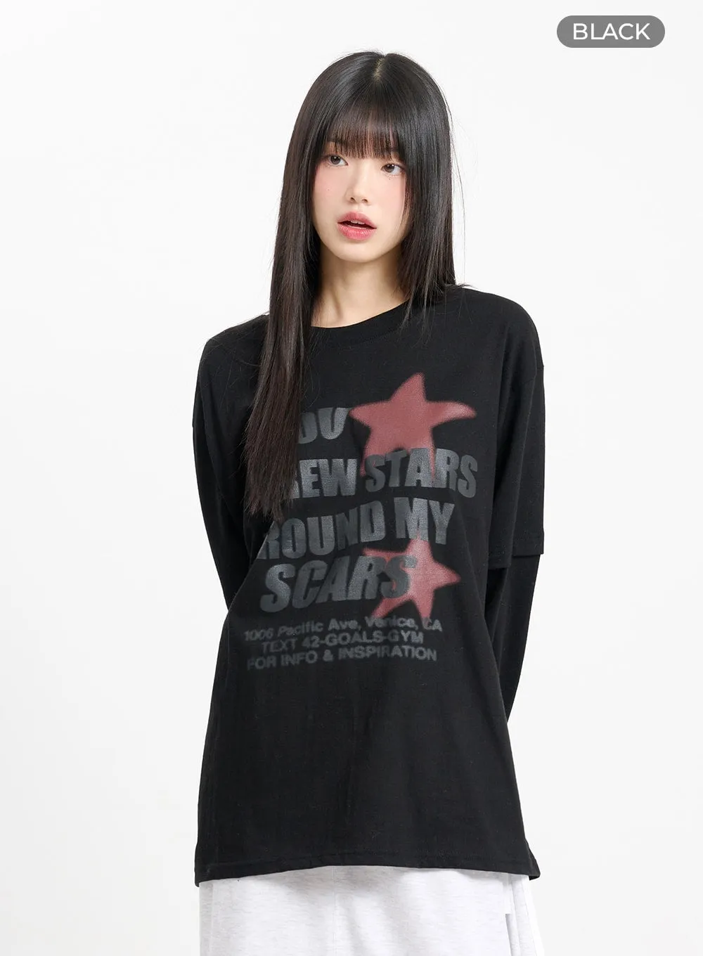 Graphic Lettering Oversized Sweatshirt CM415