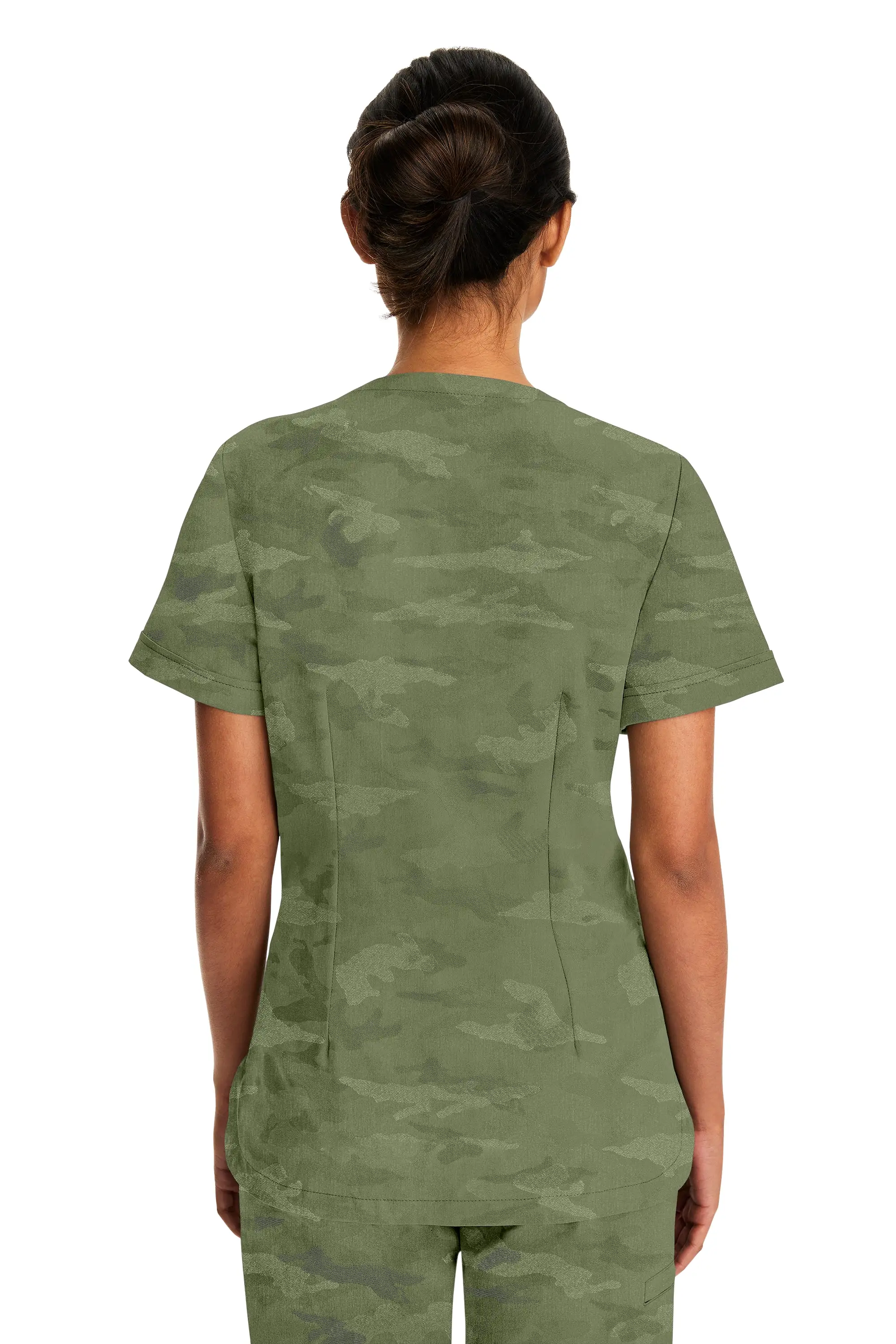 Healing Hands Purple Label Camo 2353 Curved V-Neck Joy Top