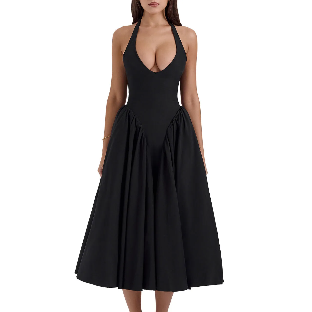 HOUSE OF CB Marilyn Halter Dress - Black