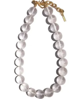 House of Marne Women's White / Neutrals / Gold Crystal Quartz Choker