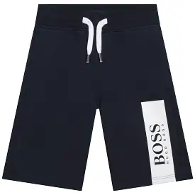 Hugo Boss Boys Bermuda Sweat Shorts_ Navy J24744-849