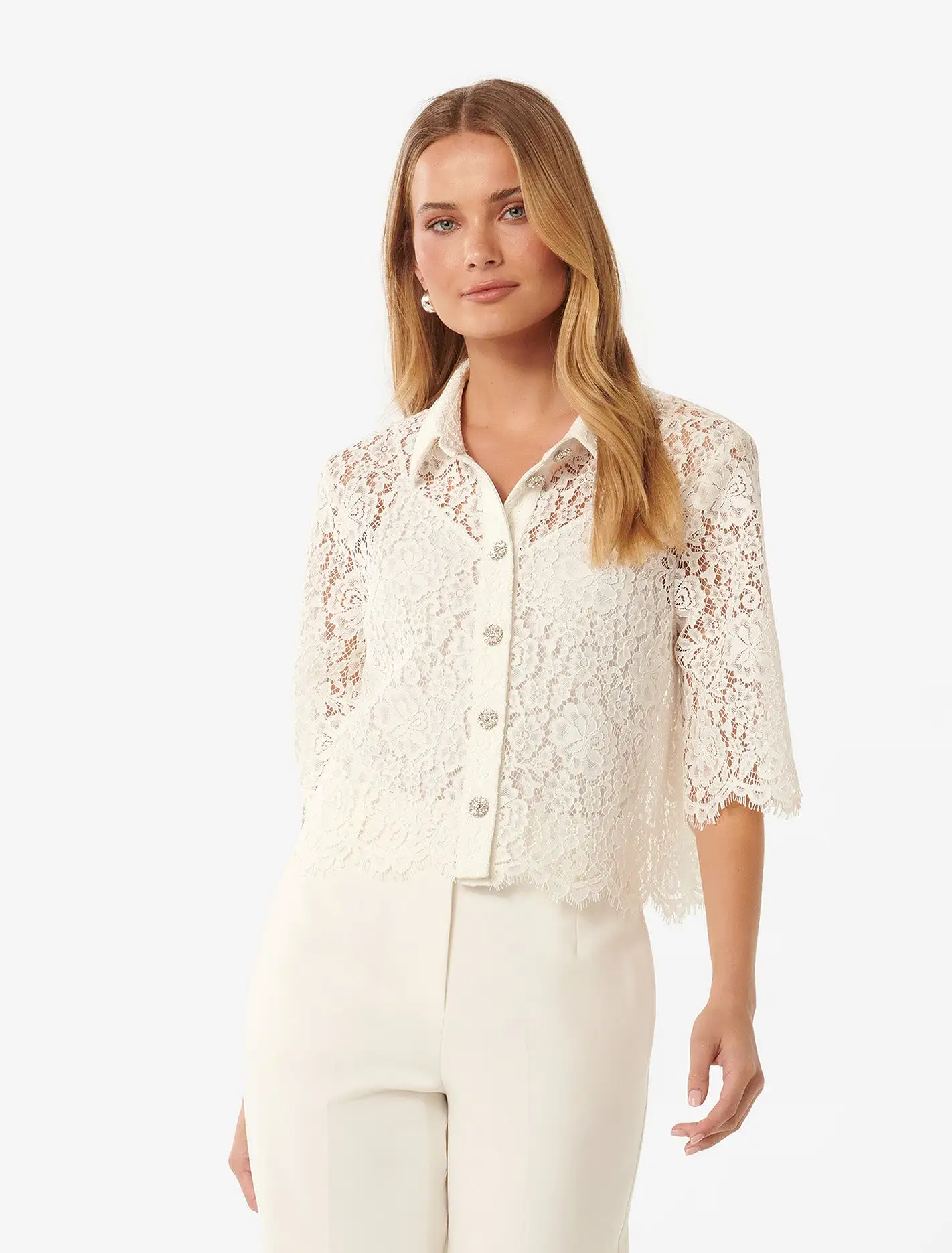 Ilah Lace Crop Shirt