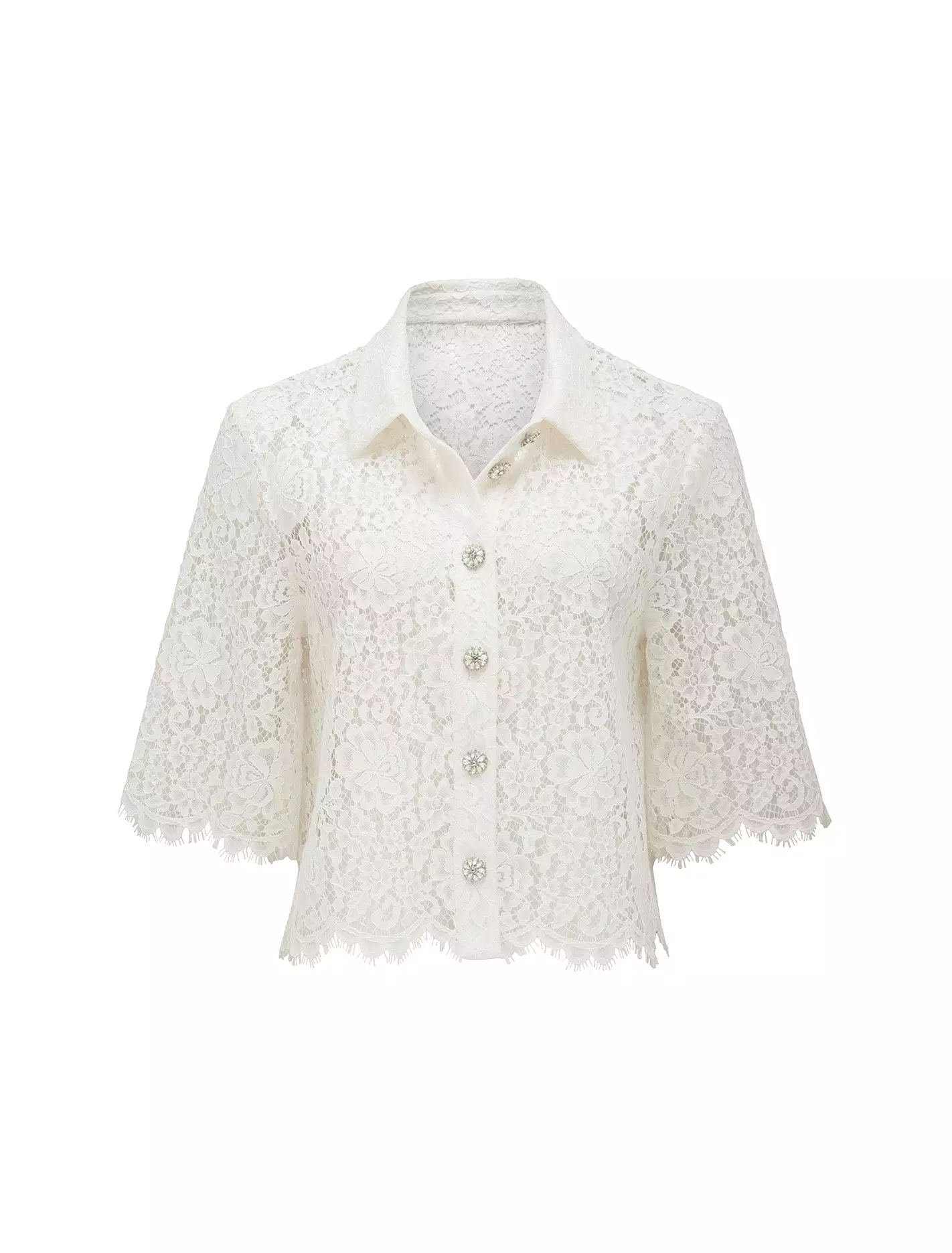 Ilah Lace Crop Shirt