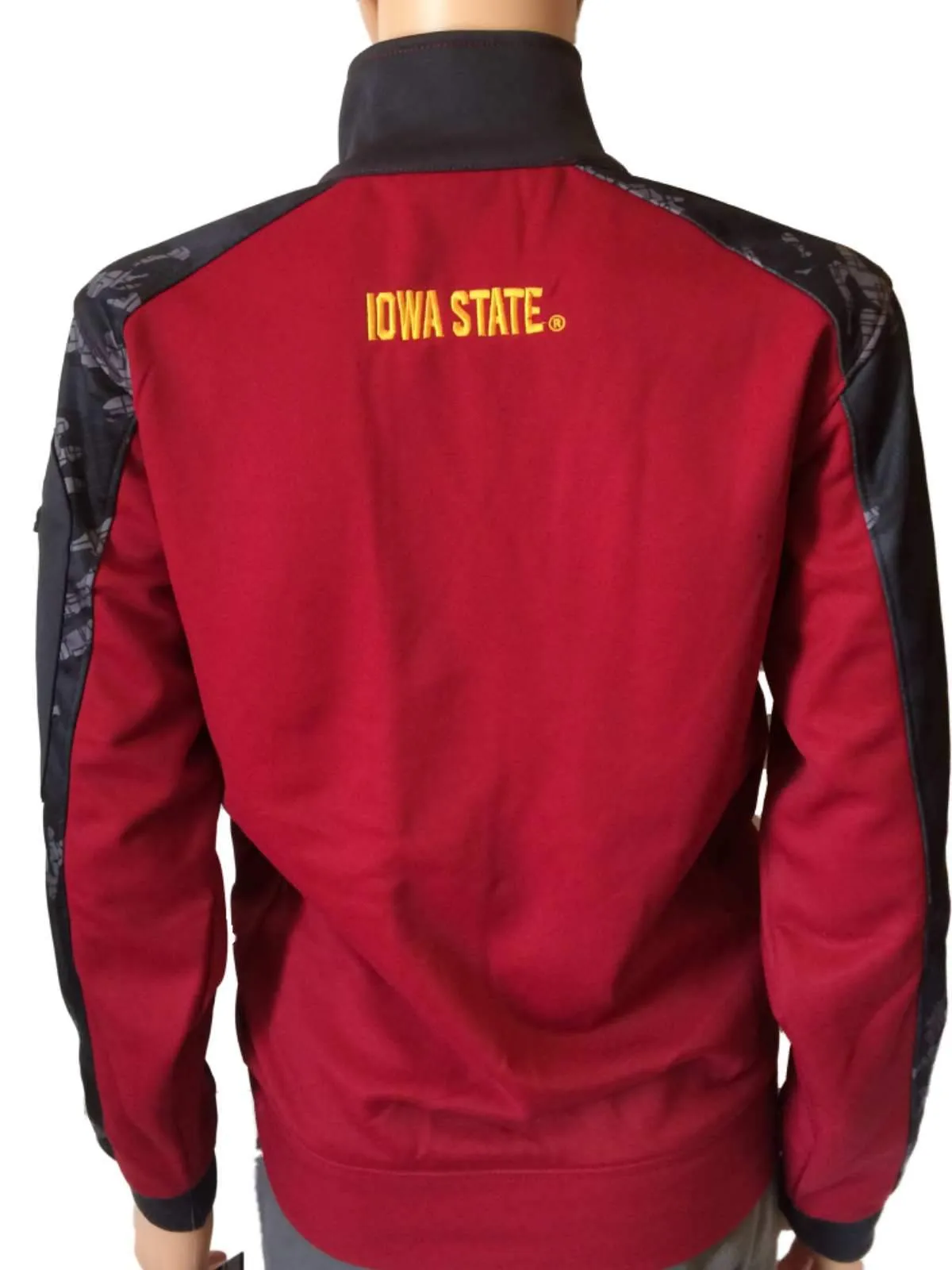 Iowa State Cyclones Colosseum YOUTH Red and Gray LS Full Zip Jacket (L)