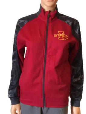 Iowa State Cyclones Colosseum YOUTH Red and Gray LS Full Zip Jacket (L)