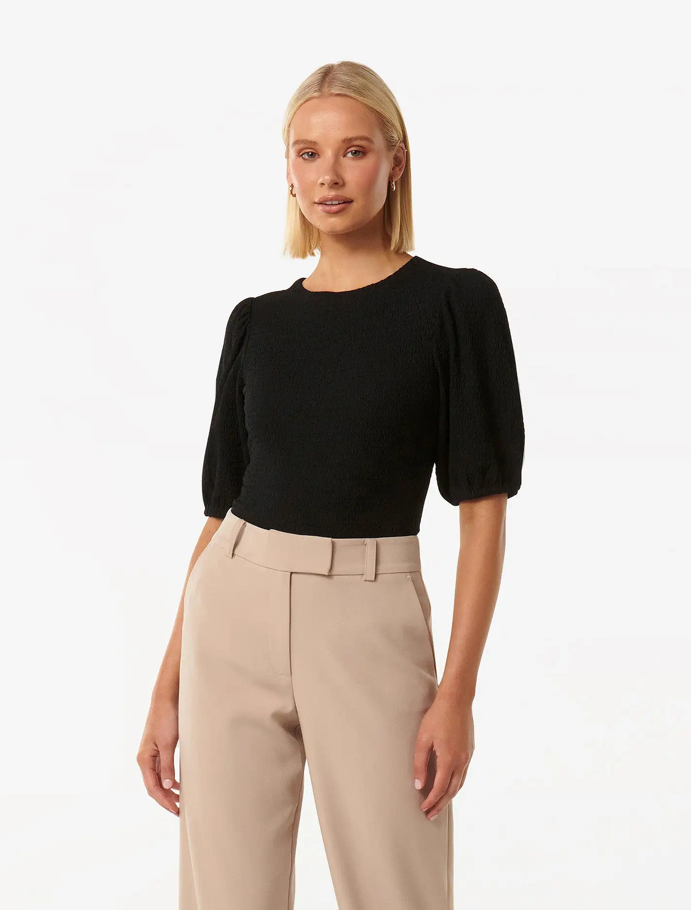 Jolanta Textured Puff Sleeve Top