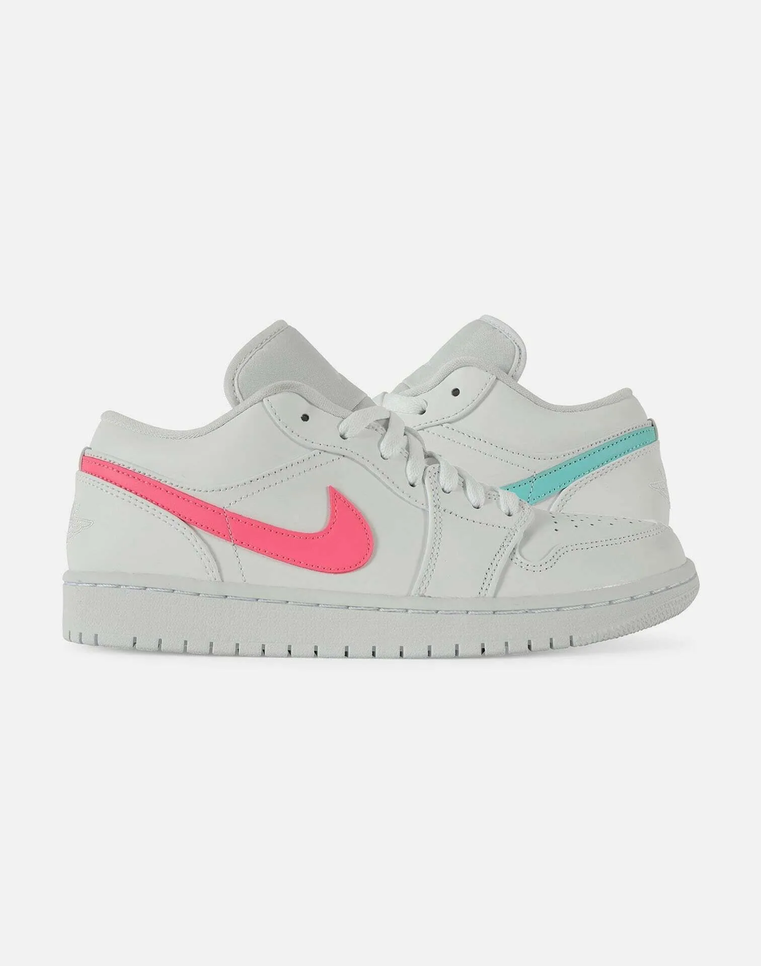 Jordan 1 Low - White Multi Color Swoosh