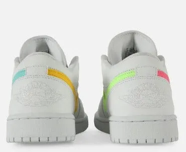 Jordan 1 Low - White Multi Color Swoosh