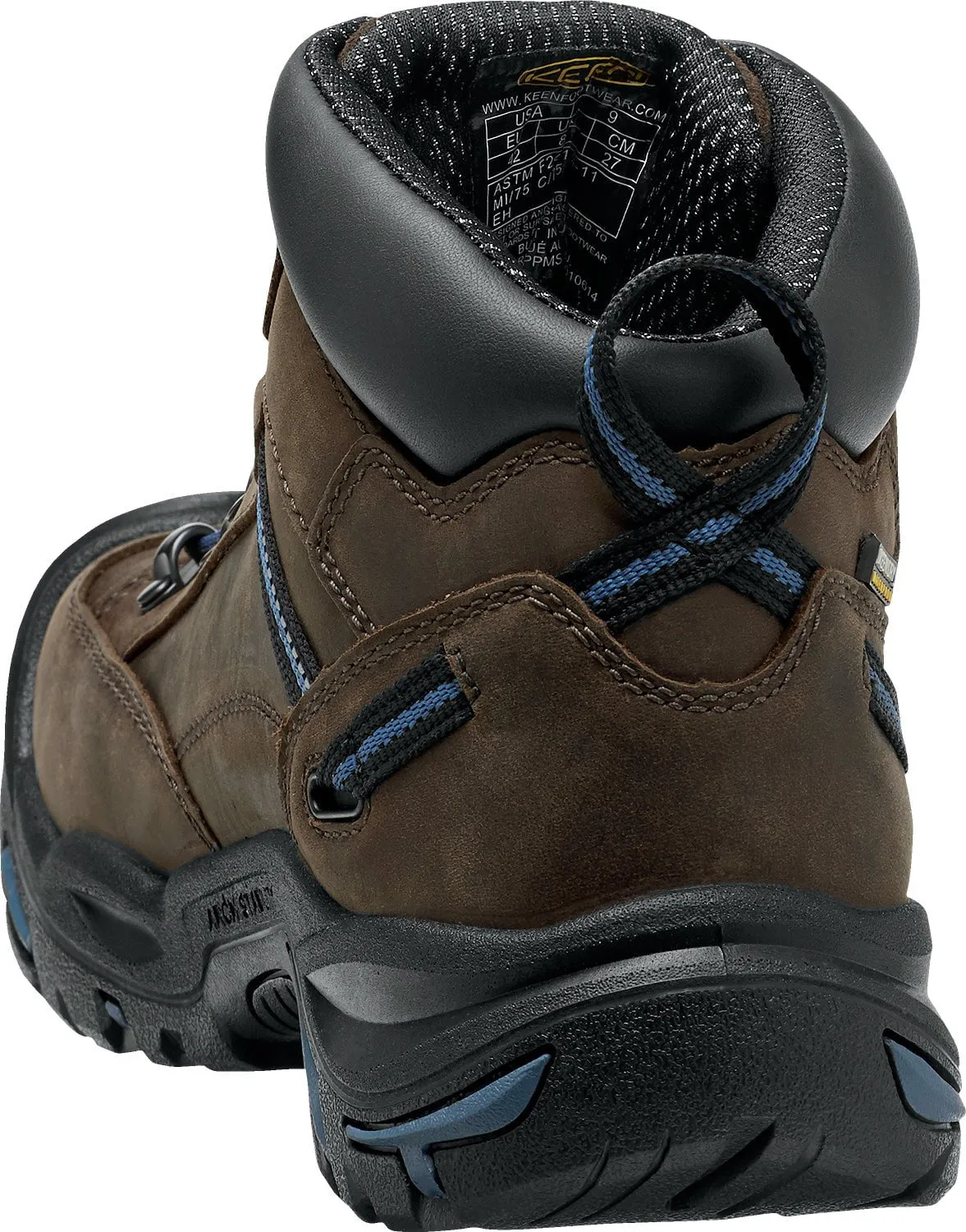 Keen Utility Mens Braddock AL WP Bison/Ensign Blue Leather Work Boots