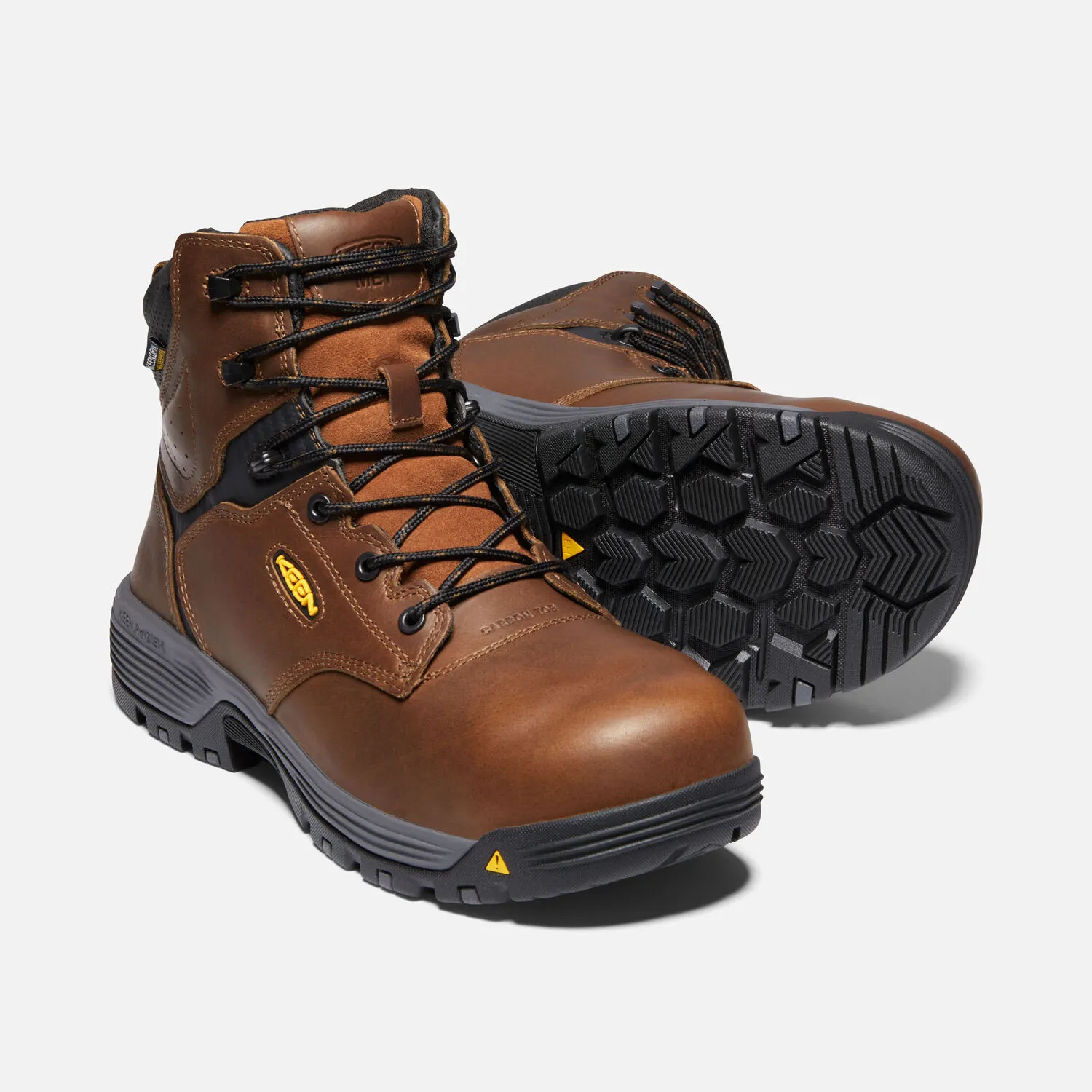 Keen Utility Mens Chicago 6”inch Internal Met Waterproof Work Boot- Tobacco/Black