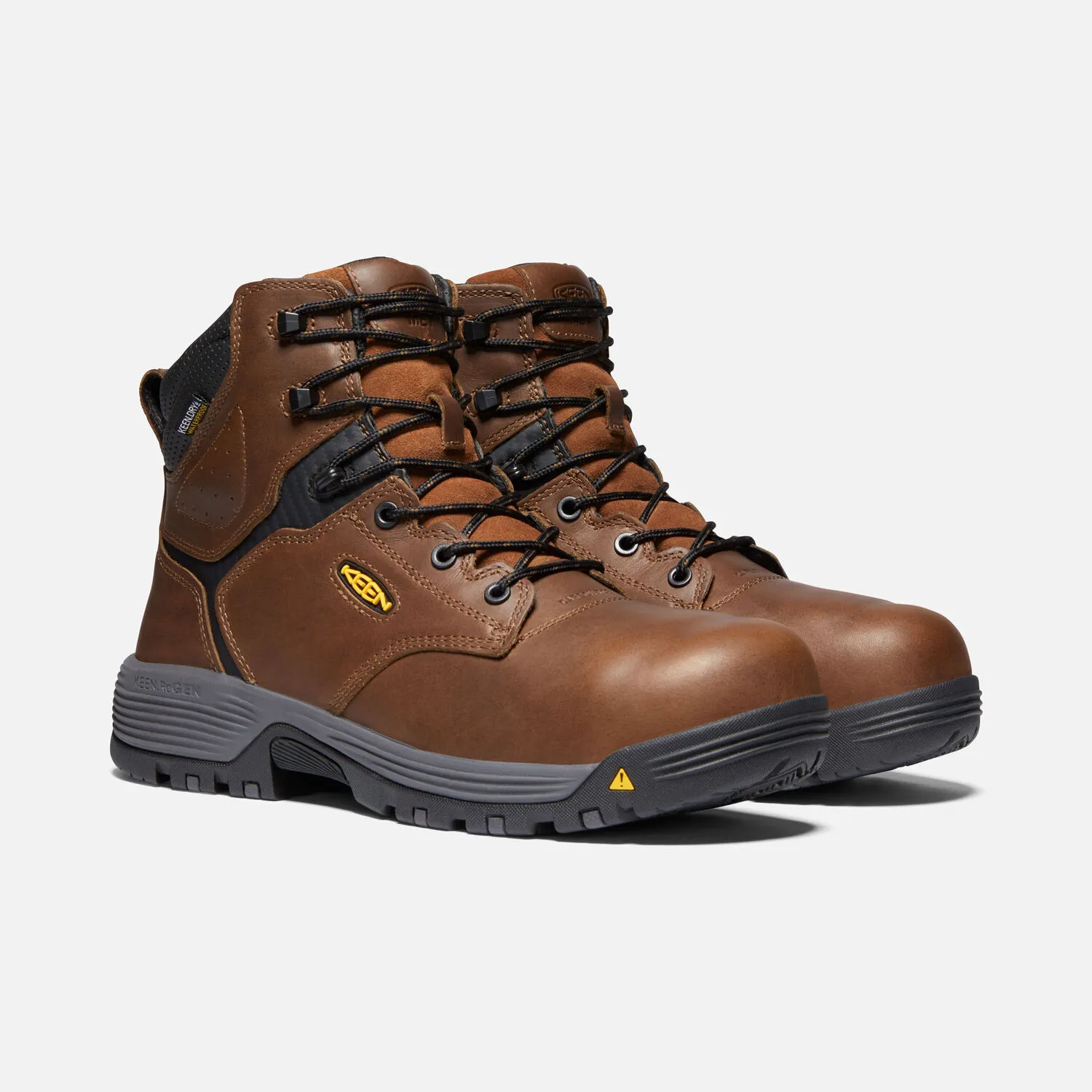 Keen Utility Mens Chicago 6”inch Internal Met Waterproof Work Boot- Tobacco/Black