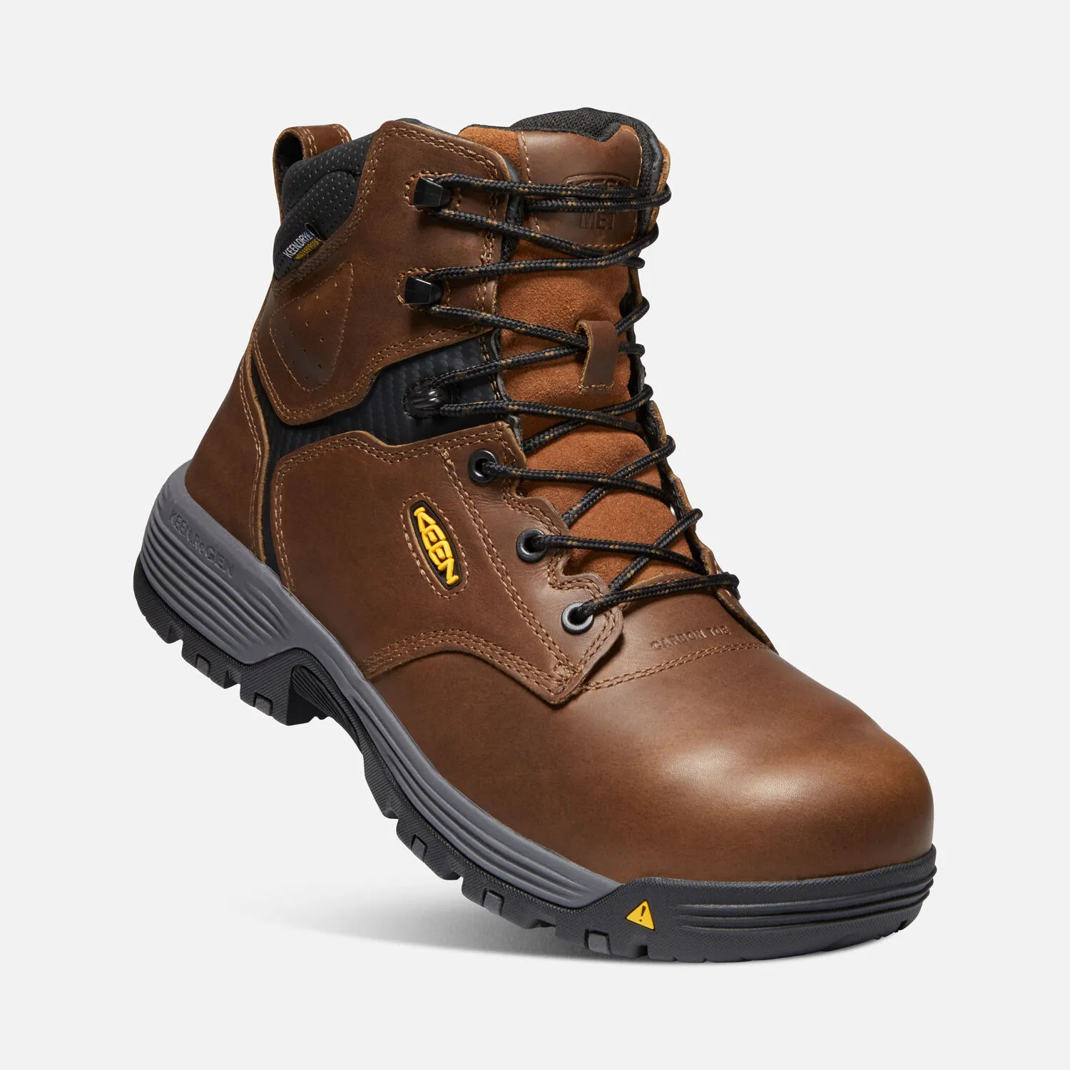 Keen Utility Mens Chicago 6”inch Internal Met Waterproof Work Boot- Tobacco/Black