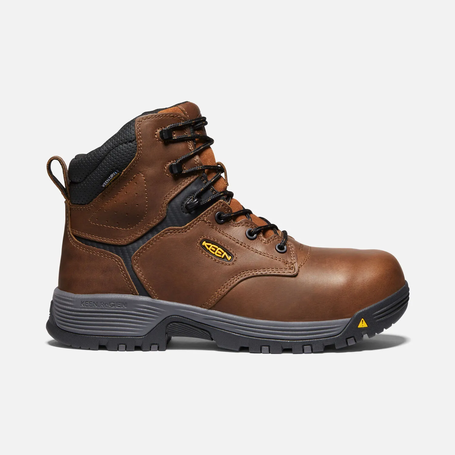 Keen Utility Mens Chicago 6”inch Internal Met Waterproof Work Boot- Tobacco/Black