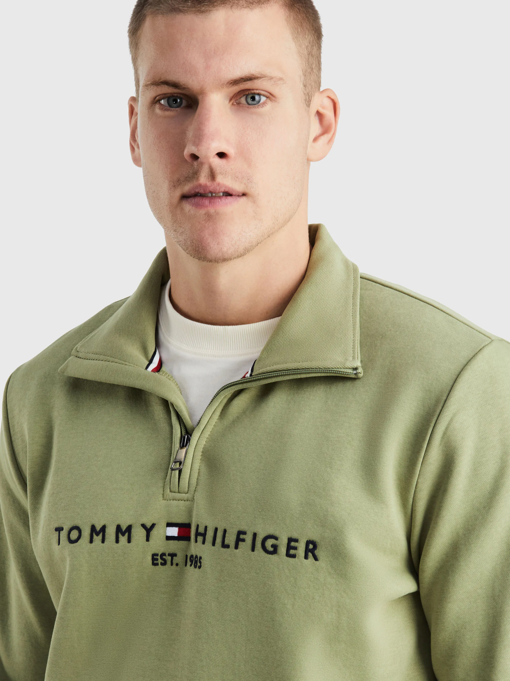 Logo Mock Turtleneck Half-Zip Sweatshirt | Sweatshirts & Hoodies | Tommy Hilfiger