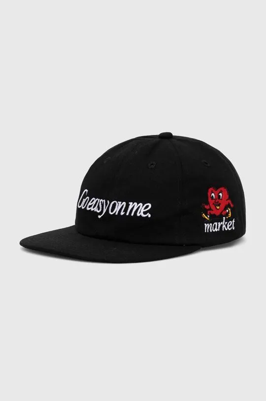 Market cotton baseball cap Fragile 6 Panel Hat black color 390000438