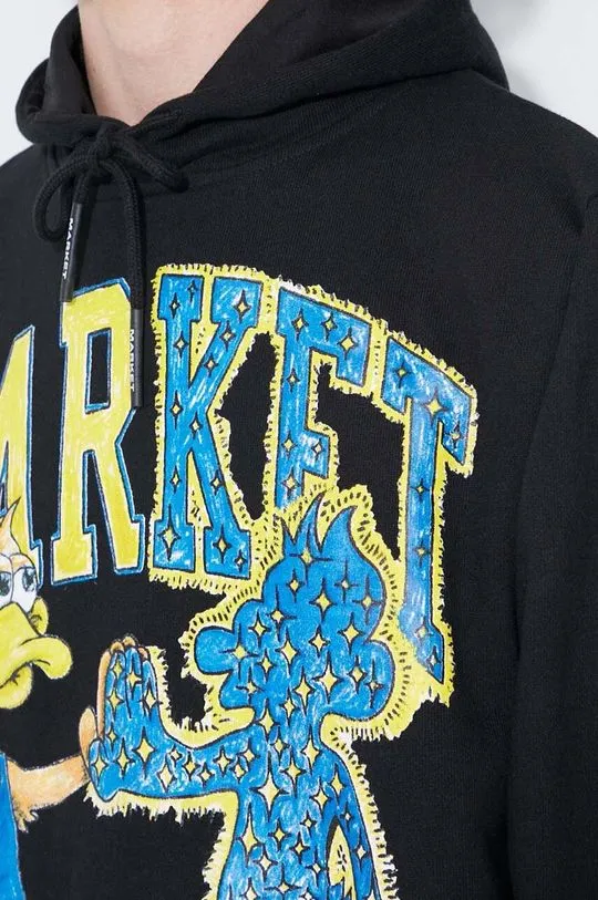 Market cotton sweatshirt Duck men's black color